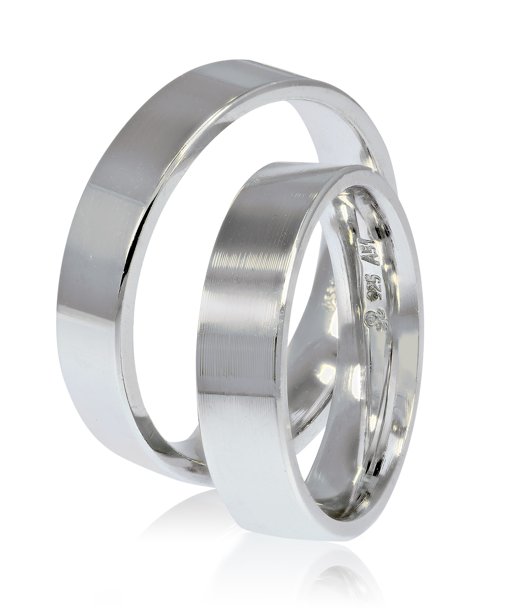 White gold wedding rings 5mm  (code SS5)